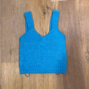 Zara Blue Knit Top Size S